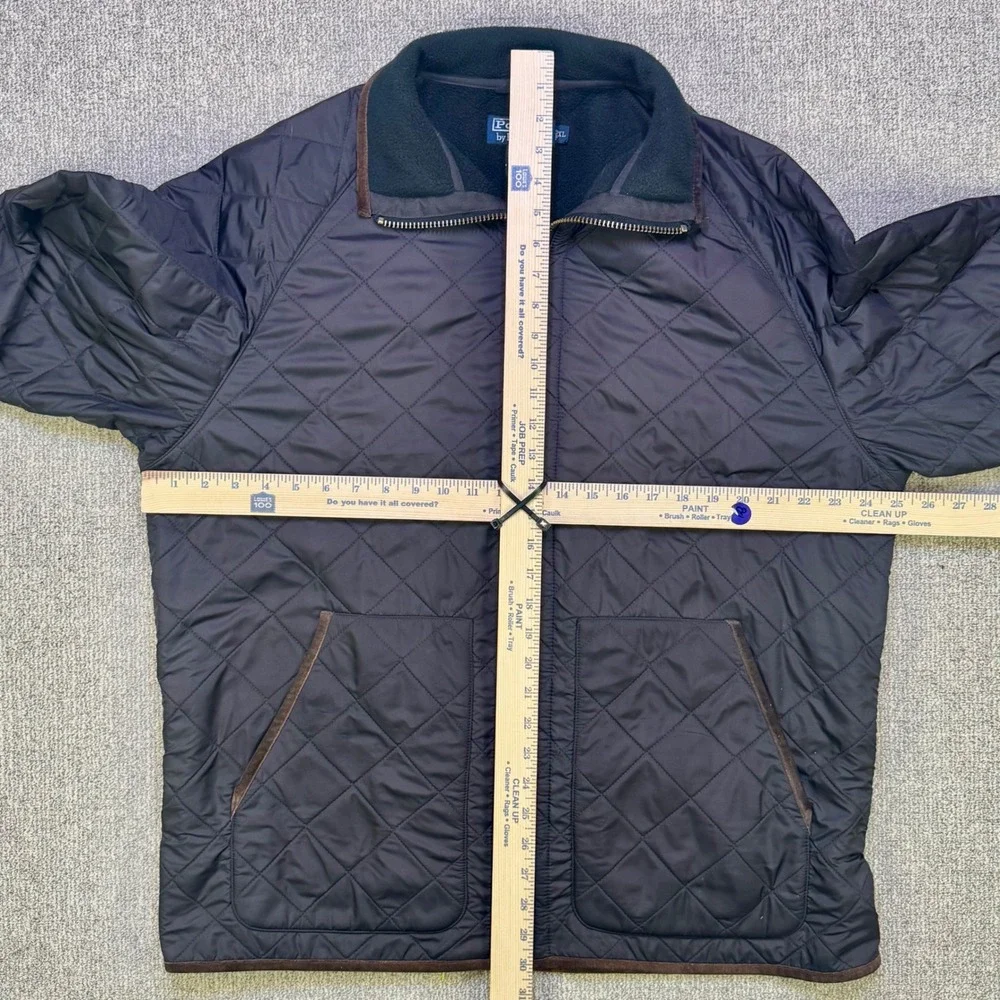 Polo Ralph Lauren Mens XL Quilted‎ Barn Jacket Brown Suede Trim Fleece Vintage